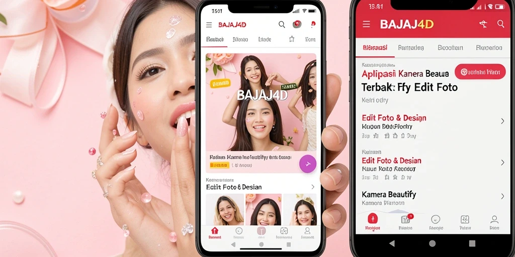 Antarmuka user-friendly BAJAJ4D yang menampilkan fungsi Kamera Beautify.