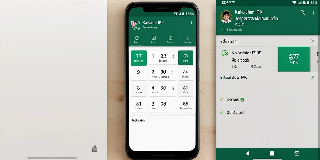 Tampilan antarmuka pengguna IDR77 untuk Kalkulator IPK yang mudah digunakan.