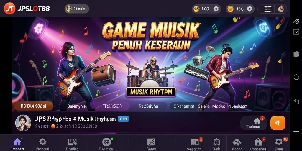 Antarmuka JPSLOT88 dengan irama musik yang menyenangkan dan tantangan bermain.
