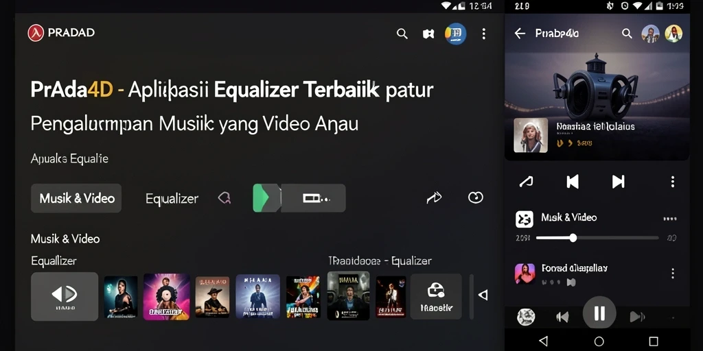 Tampilan antarmuka pengguna aplikasi Equalizer PRADA4D.
