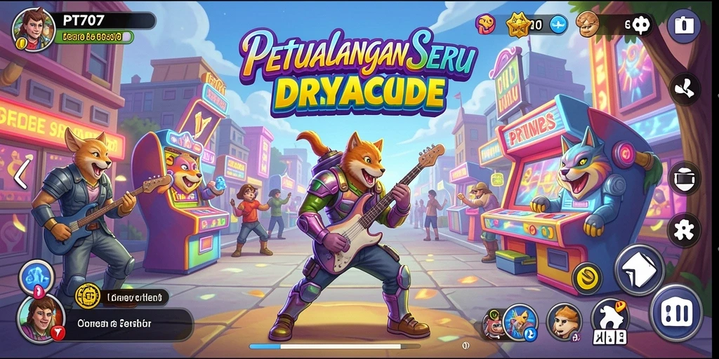 Tampilan antarmuka PT707 dengan grafis warna-warni dan kontrol yang intuitif.