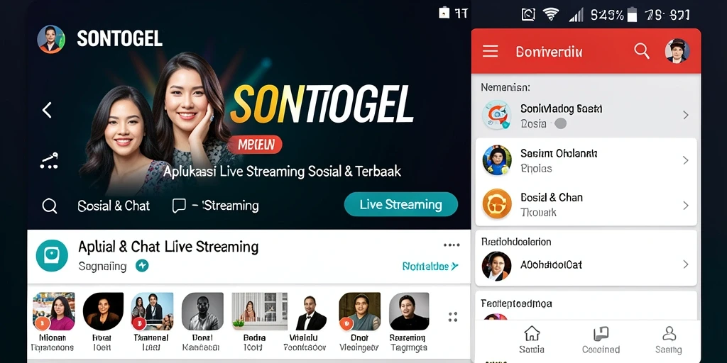 Antarmuka SONTOGEL yang menarik dan mudah digunakan untuk Live Streaming.