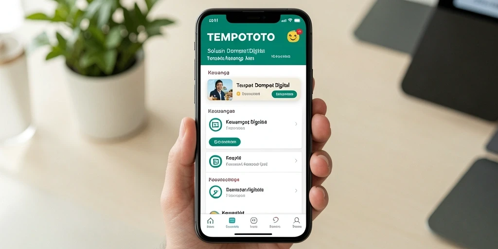 Tampilan antarmuka aplikasi TEMPOTOTO yang modern dan mudah digunakan.