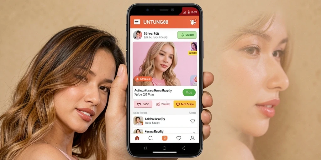 Tampilan antarmuka UNTUNG88 untuk edit foto dengan efek.