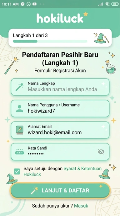 Buat Akun Baru Hokiluck untuk Pengguna Android